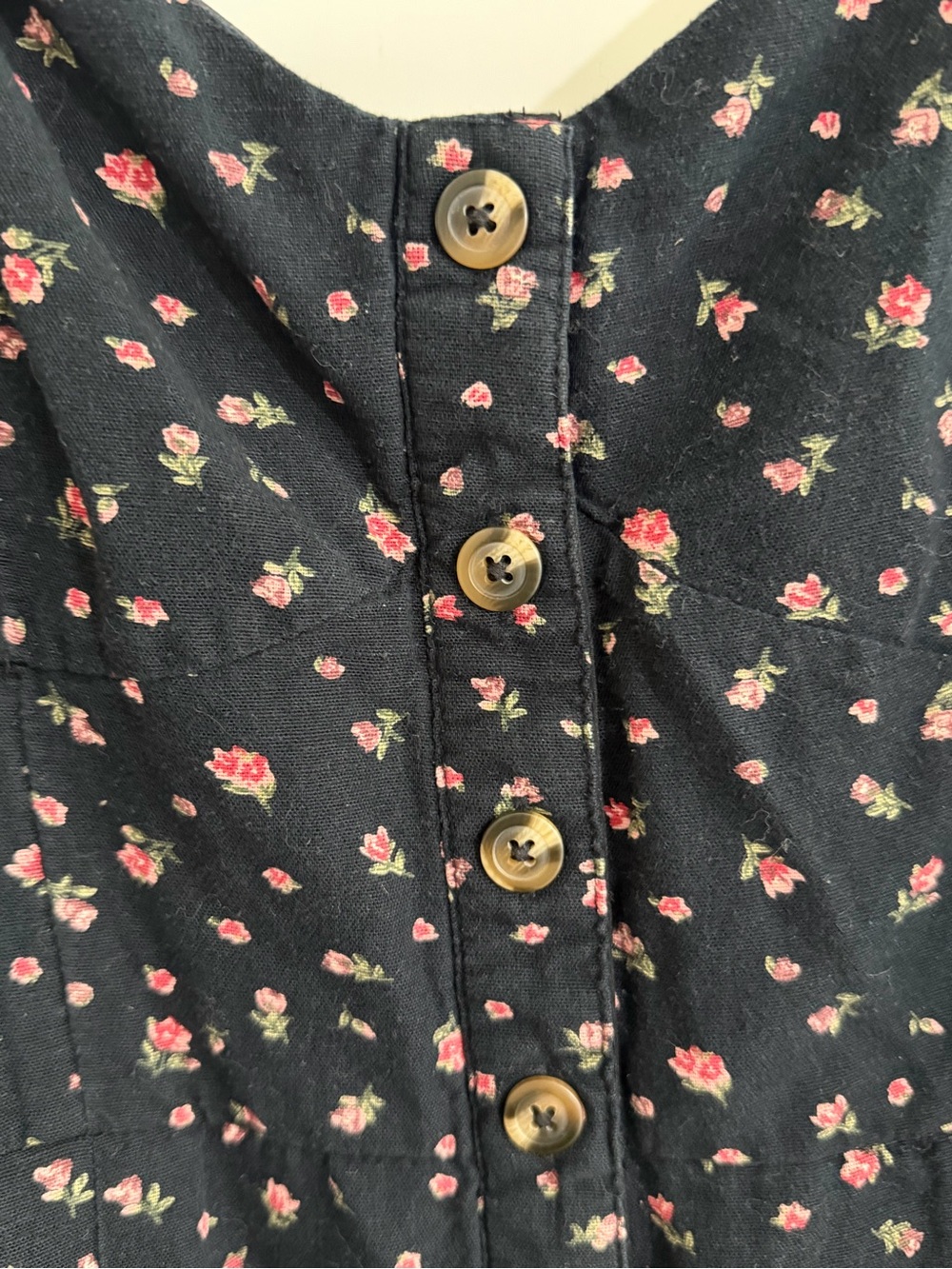 American Eagle Outfitters black w/ Pink Floral Print wide leg crop jumpsuit - LG - Picture 6 of 11